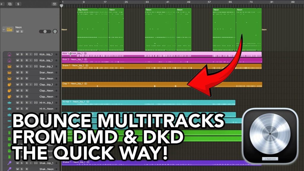 Logic Pro - Bounce Multitracks from Drum Machine Designer or Drum Kit Designer (THE QUICK WAY!) 2