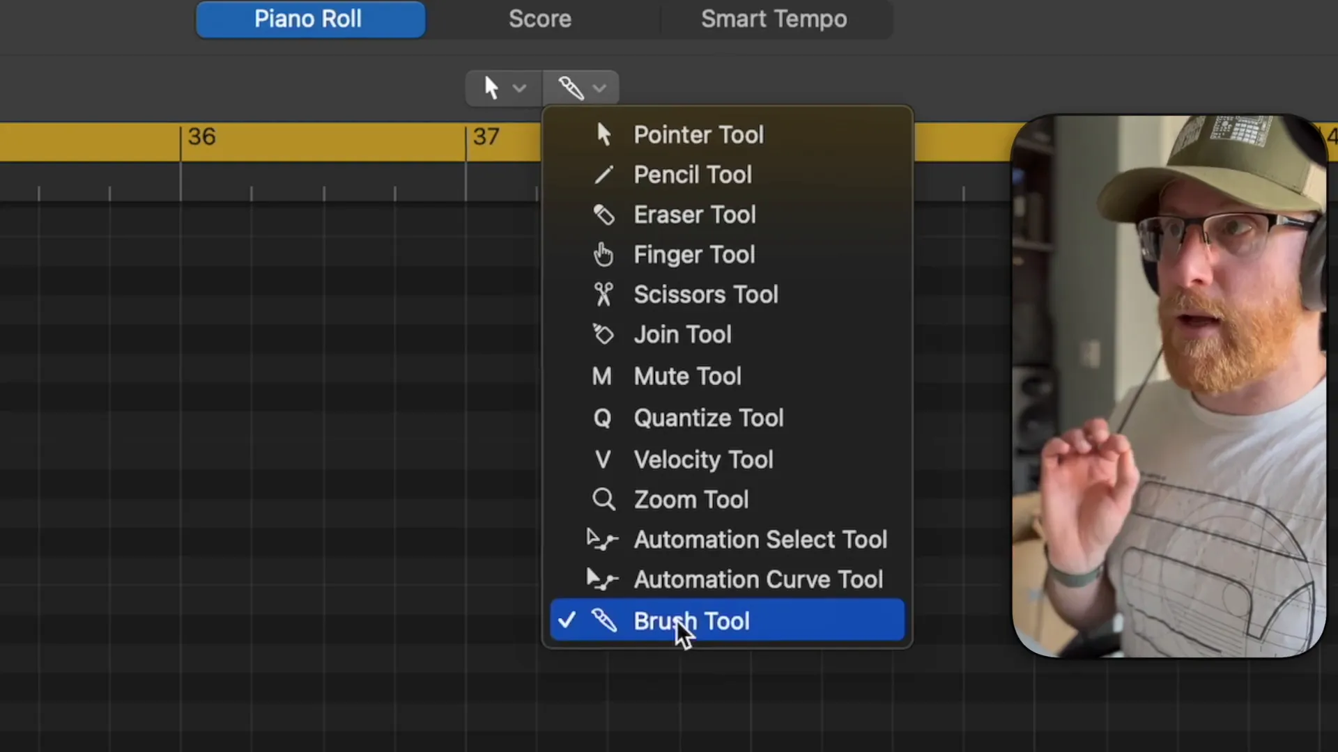 Using the Brush Tool in Logic Pro