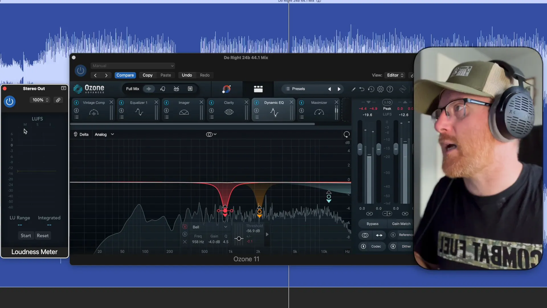 Monitoring loudness levels in Izotope Ozone