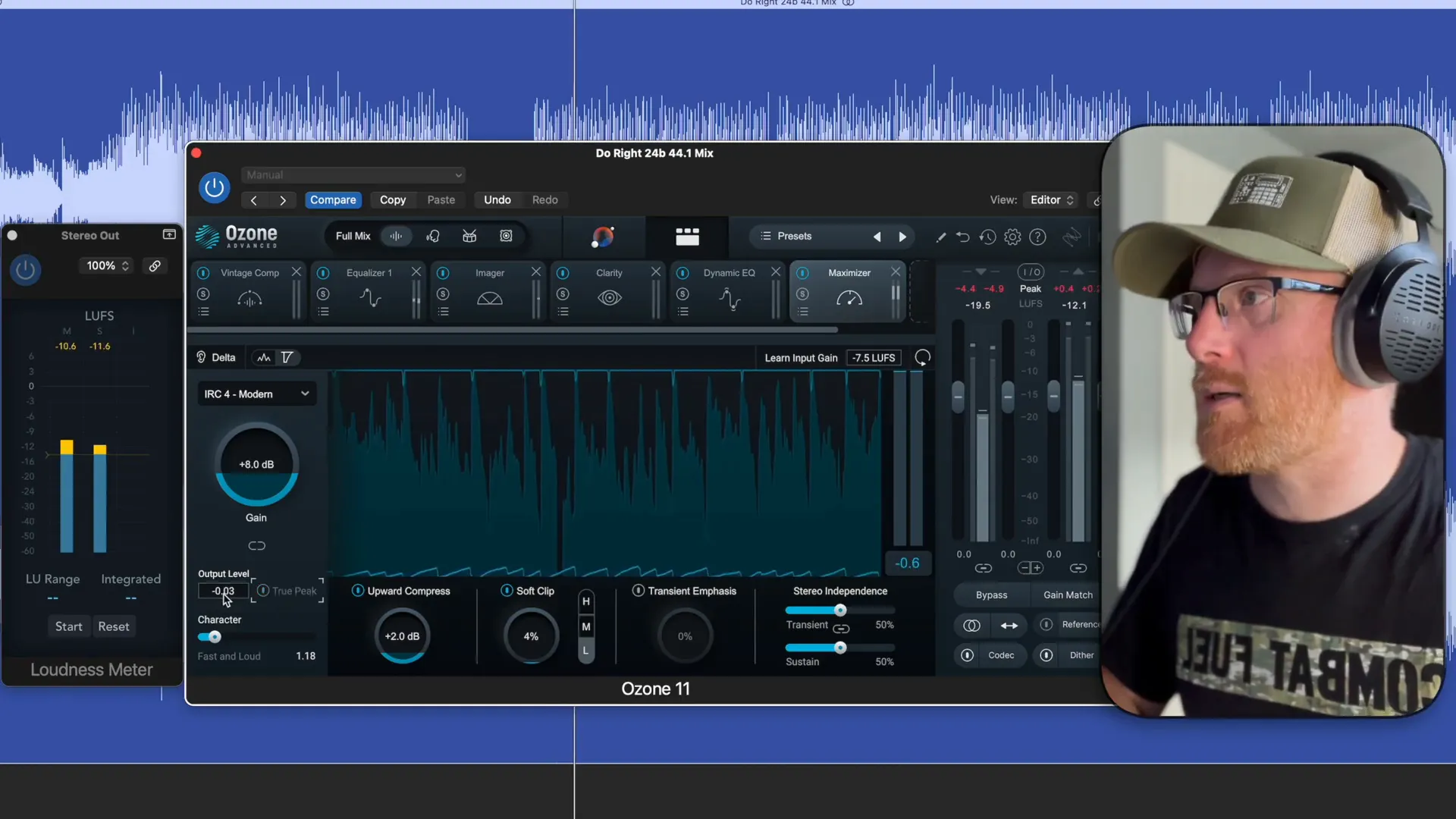 Setting soft clipper levels in Izotope Ozone