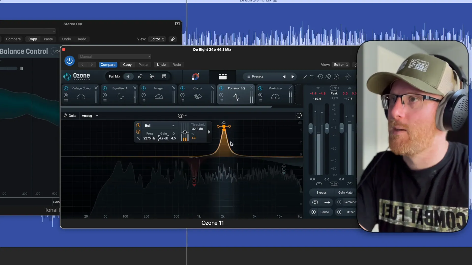 Adjusting dynamic EQ settings in Izotope Ozone