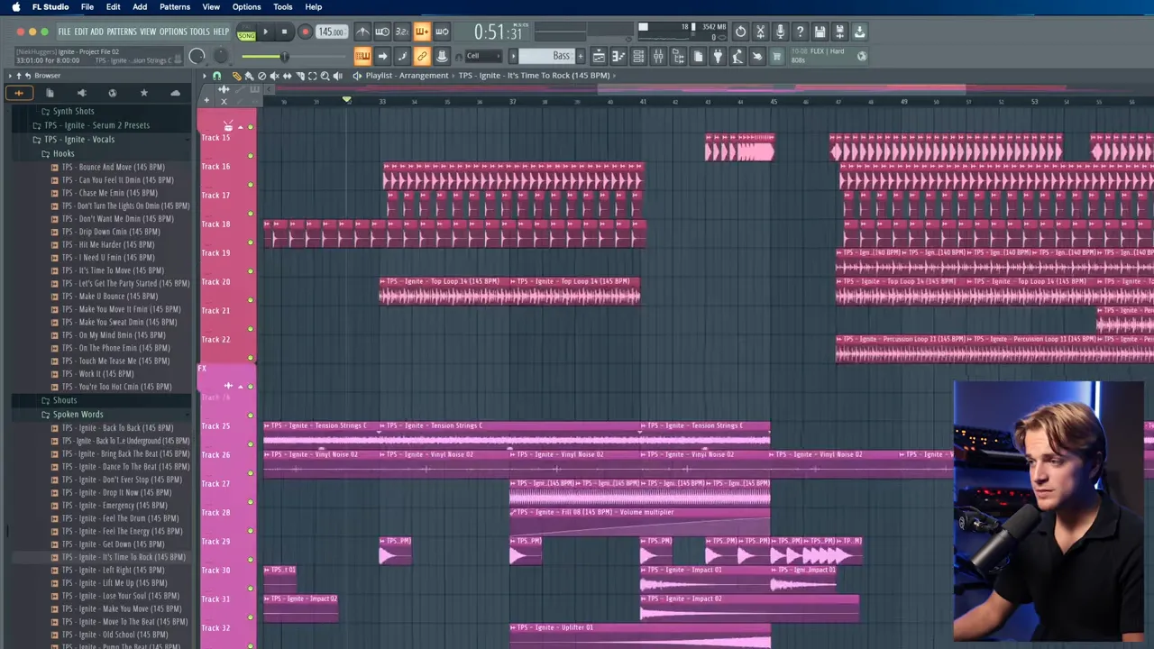 Break section showing vocal sample and tension strings