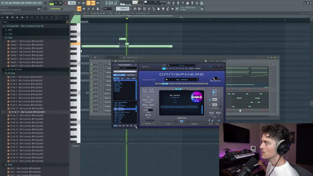 Creating a simple plucked motif with eighth notes