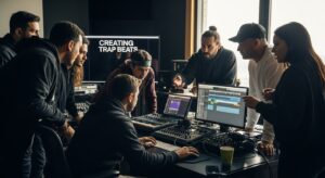 trap beat studio session